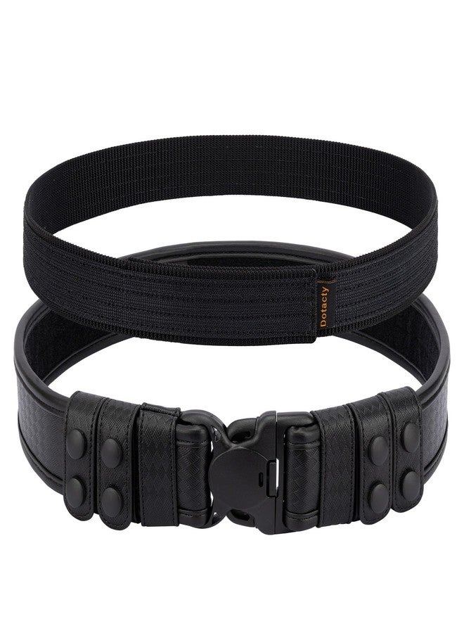 Dotacty Basketweave Duty Belts Police Law Enforcement Sheriff Security Work 2" Outer Belt w/Loop Liner Tri-Release Buckle 4 Keepers 1.5" Hook Underbelt M - Image 1